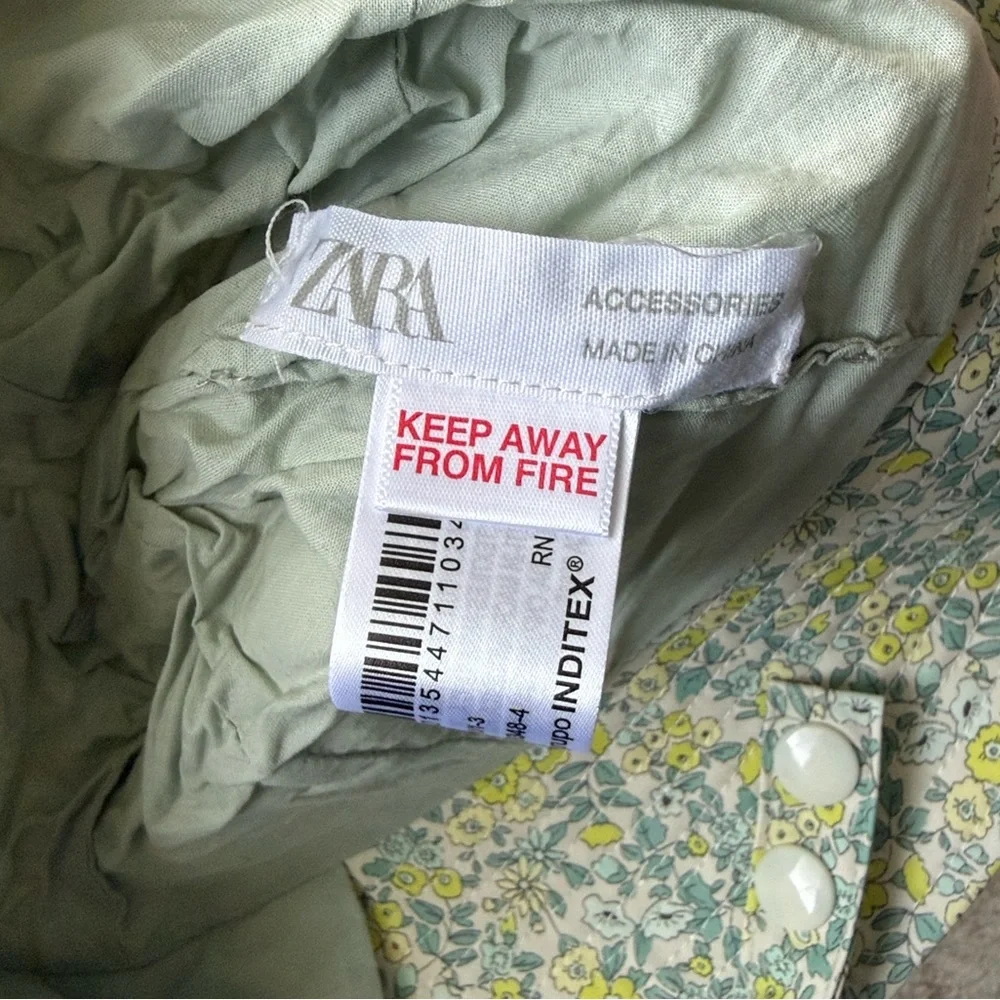 Zara pastel floral bucket hat girls OS waterproof outdoor beach girlhoodcore